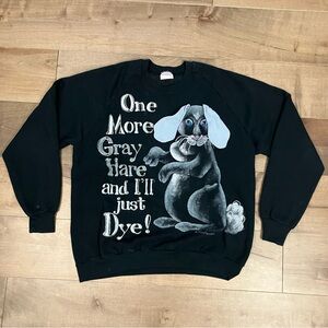 Vintage Sunbelt Crewneck Sweater Size XL Black One More Gray Hare Funny Grandma
